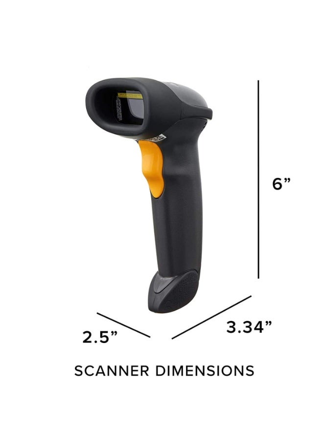 Zebra LS2208 1D Handheld Barcode Scanner Wired Optical Laser Black Corded Reader Imager with Stand and USB Cord - Image 2